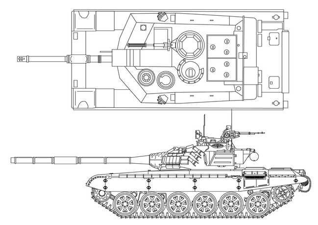 Tank podorys pohlad